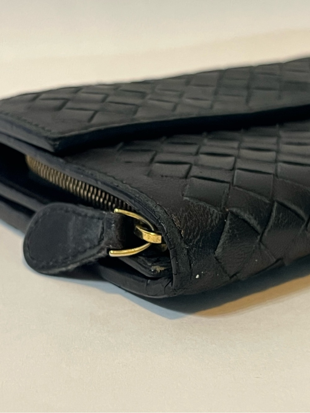Authentic Bottega Veneta Black Intrecciato Nappa Long Flap Wallet Made in Italy - Picture 2 of 14